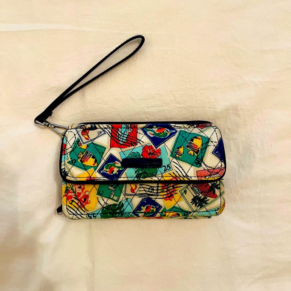Vera Bradley Cuban Stamps RFID Wallet